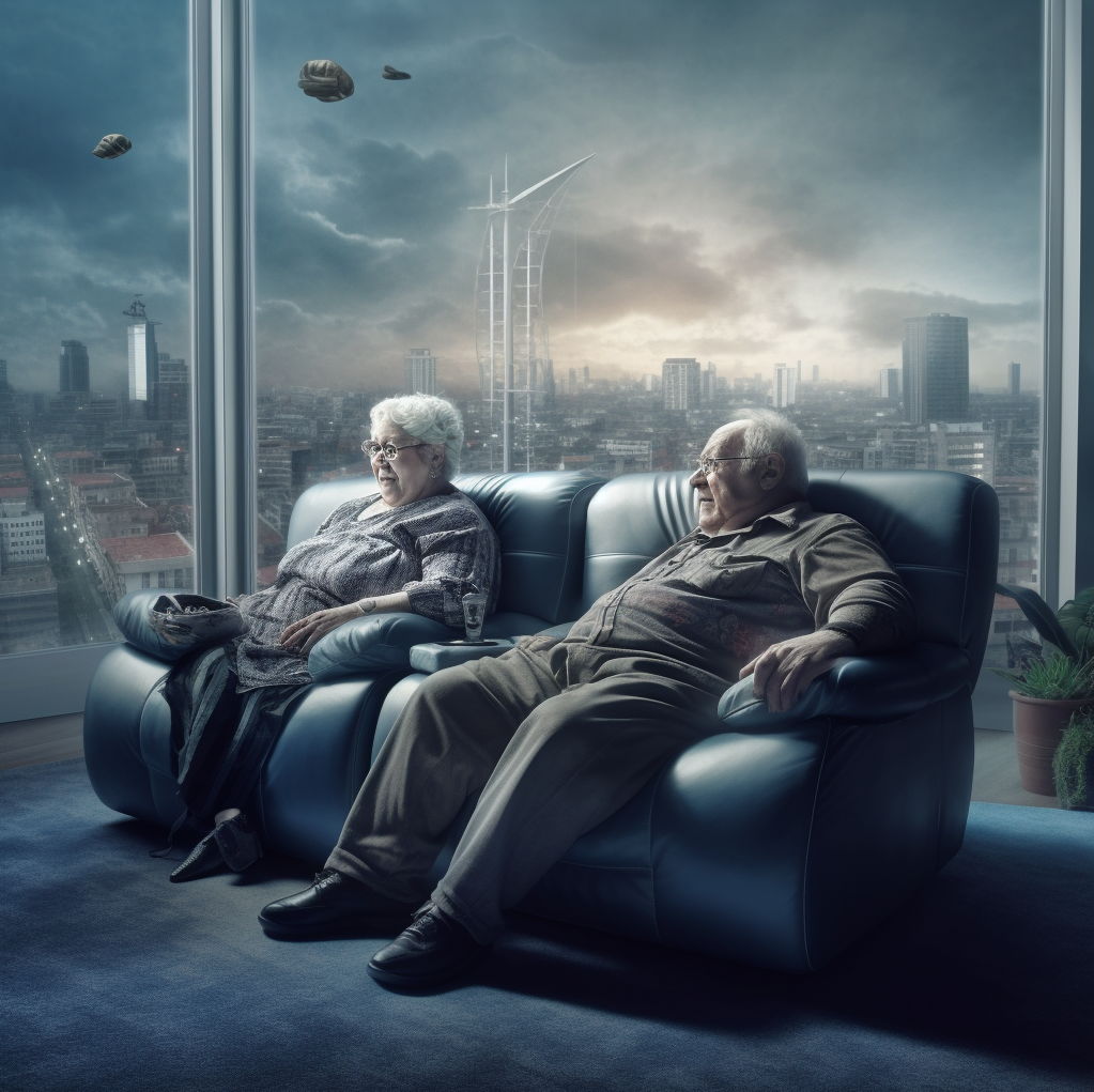 obese older couple